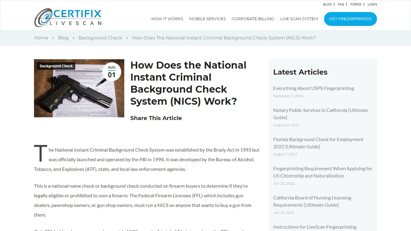 How Does the National Instant Criminal Background Check System (NICS) Work?